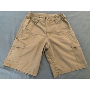 CQR Tactical Cargo Shorts Men's 30x10 Fit Elastic Waist Ripstop Stretch Brown